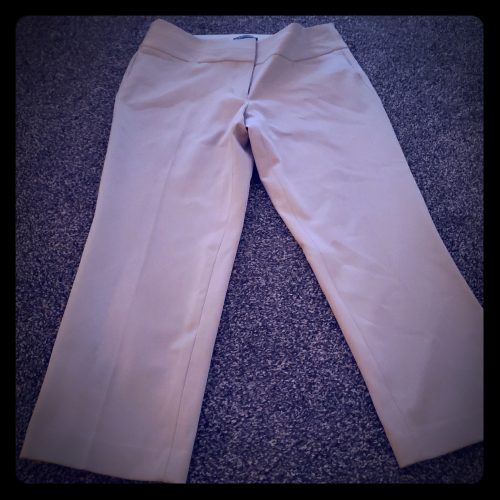 Express brand editor crop Capri khaki pants
